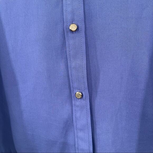 JOES JEANS Button Down Blouse Semi Sheer Top Gold Buttons Long Sleeve SZ Large - Picture 5 of 10